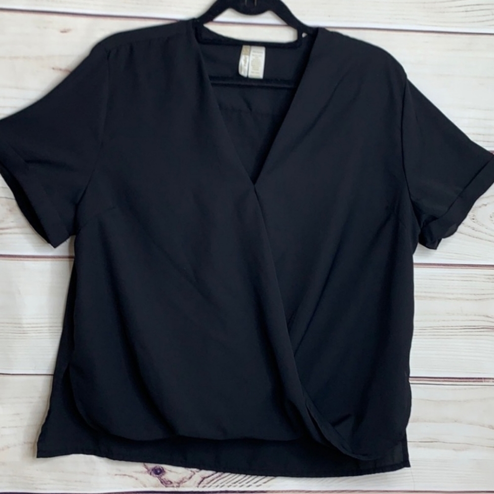NWOT JAPNA Flowy Wrap Hi-Lo Blouse Sz S/M